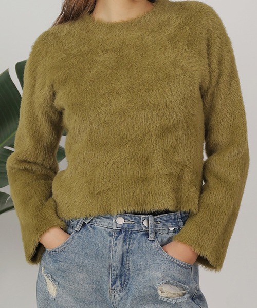 ROOPTOKYO(ループトウキョウ)の「▲ショート丈シャギーソフトニット(ニット/セーター・レディース・カーキ/オフホワイト/グレー/ブラック・M)」の14枚目の写真