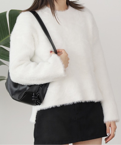 ROOPTOKYO(ループトウキョウ)の「▲ショート丈シャギーソフトニット(ニット/セーター・レディース・カーキ/オフホワイト/グレー/ブラック・M)」の11枚目の写真