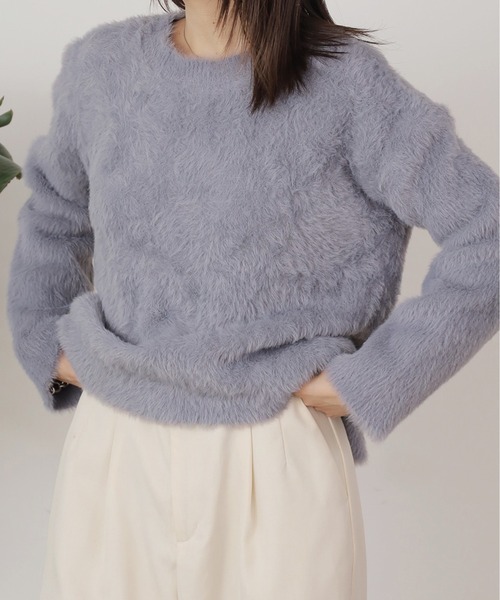 ROOPTOKYO(ループトウキョウ)の「▲ショート丈シャギーソフトニット(ニット/セーター・レディース・カーキ/オフホワイト/グレー/ブラック・M)」の13枚目の写真