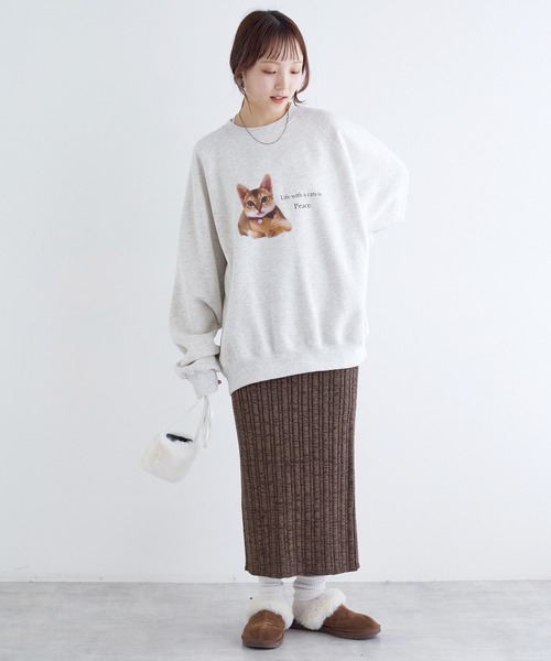 w closet（ダブルクローゼット）の「ランダムリブタイトニットスカート（スカート・レディース・ベージュ/パープル/ブラウン/ブラック・FREE）」の15枚目の写真