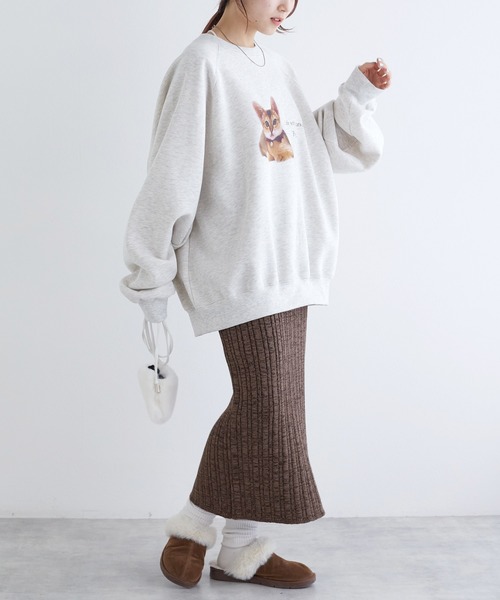 w closet（ダブルクローゼット）の「ランダムリブタイトニットスカート（スカート・レディース・ベージュ/パープル/ブラウン/ブラック・FREE）」の19枚目の写真