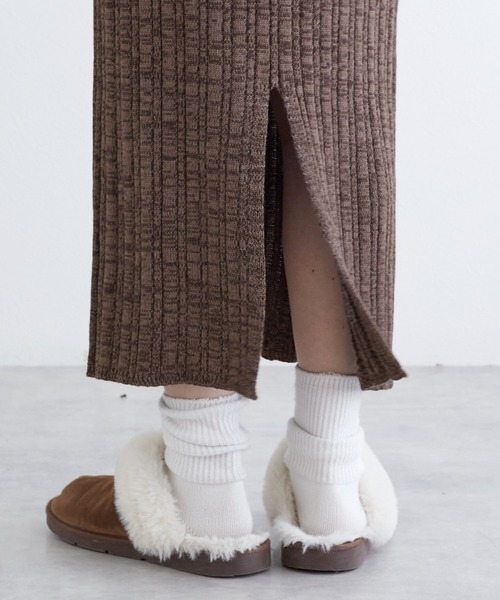 w closet（ダブルクローゼット）の「ランダムリブタイトニットスカート（スカート・レディース・ベージュ/パープル/ブラウン/ブラック・FREE）」の22枚目の写真