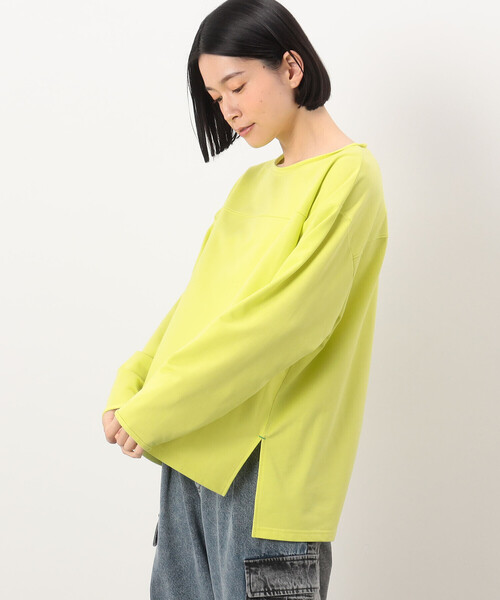 Purple&Yellow(パープルアンドイエロー)の「インレイ ラウンドネックプルオーバー(Tシャツ/カットソー・レディース・サックスブルー/イエロー×グリーン/ライトグレー・FREE)」の8枚目の写真
