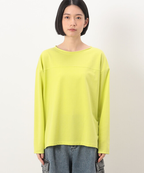 Purple&Yellow(パープルアンドイエロー)の「インレイ ラウンドネックプルオーバー(Tシャツ/カットソー・レディース・サックスブルー/イエロー×グリーン/ライトグレー・FREE)」の12枚目の写真