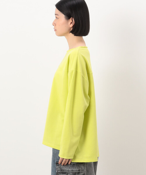 Purple&Yellow(パープルアンドイエロー)の「インレイ ラウンドネックプルオーバー(Tシャツ/カットソー・レディース・サックスブルー/イエロー×グリーン/ライトグレー・FREE)」の13枚目の写真