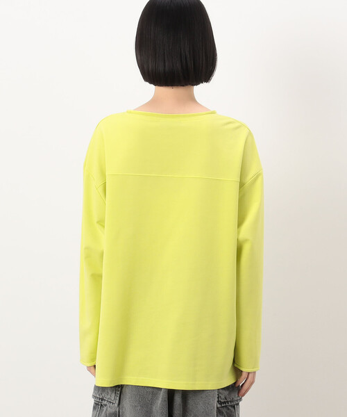 Purple&Yellow(パープルアンドイエロー)の「インレイ ラウンドネックプルオーバー(Tシャツ/カットソー・レディース・サックスブルー/イエロー×グリーン/ライトグレー・FREE)」の14枚目の写真
