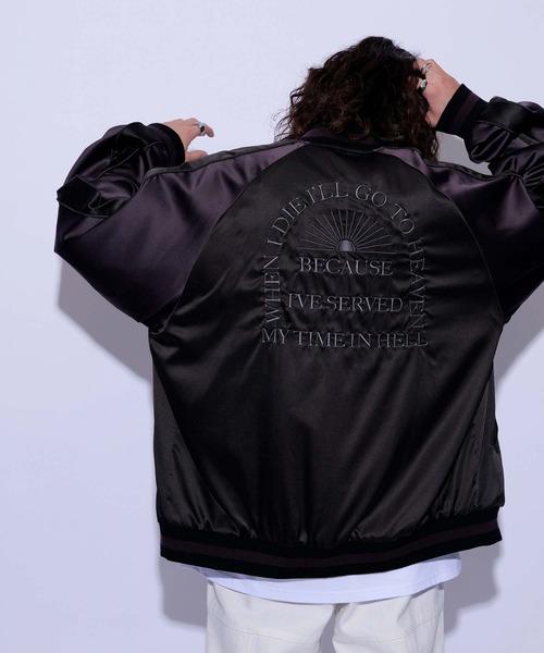 re_k by JUNRED（レクバイジュンレッド）の「re_k by JUNRED / スーべニールジャケット（ブルゾン・メンズ・ブラック/ネイビー・S/L/M）」の2枚目の写真