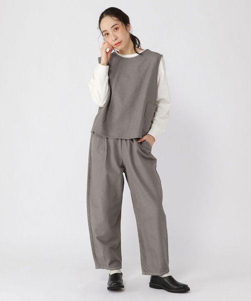 studio CLIP（スタディオクリップ）の「ソフトバレルデニムパンツ[プチ・プラスサイズあり]（デニムパンツ・レディース・モカ/インディゴブルー/ライトブルー/グレー・MEDIUM/LARGE/ﾌﾘｰ(L)/PF）」の6枚目の写真