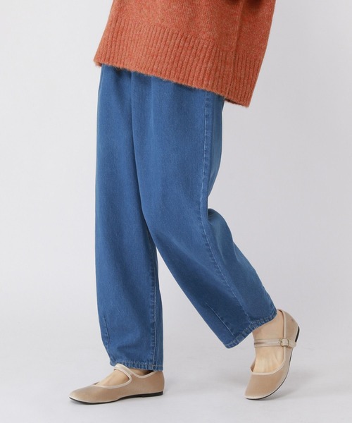 studio CLIP（スタディオクリップ）の「ソフトバレルデニムパンツ[プチ・プラスサイズあり]（デニムパンツ・レディース・モカ/インディゴブルー/ライトブルー/グレー・MEDIUM/LARGE/ﾌﾘｰ(L)/PF）」の14枚目の写真