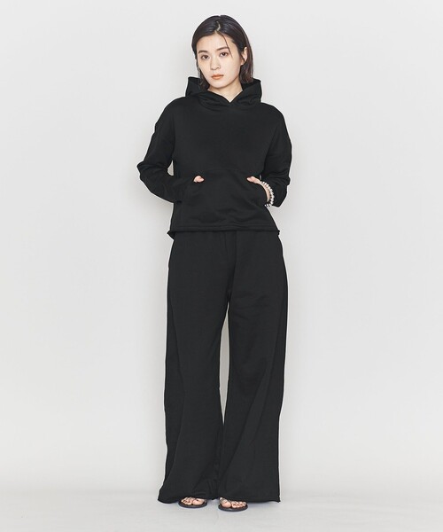 ASTRAET（アストラット）の「＜ASTRAET＞コットン ウラケ ワイド スウェットパンツ（スウェットパンツ・レディース・ブラック/ベージュ/ライトグレー・1/0）」の4枚目の写真