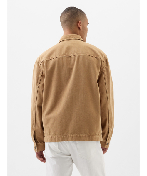 GAP（ギャップ）の「ウォッシュウェル リラックスデニム コーチジャケット（デニムジャケット・メンズ・ブラウン/ブラック・M/L/S/XL/XS）」の3枚目の写真
