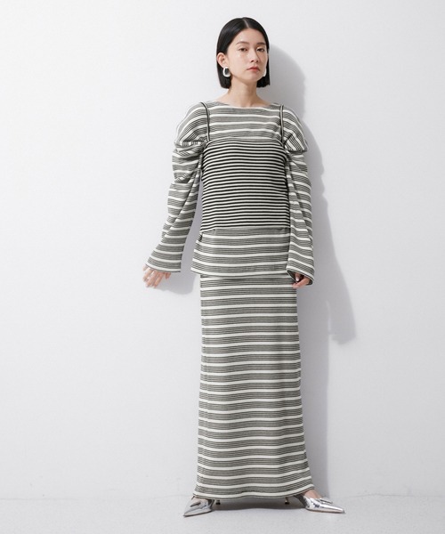 MILLER(ミラー)の「【Miller for ADAM ET ROPE'】別注WAFFLE BORDER BUSTIER(キャミソール・レディース・オフホワイト/グリーン系その他・FREE)」の4枚目の写真