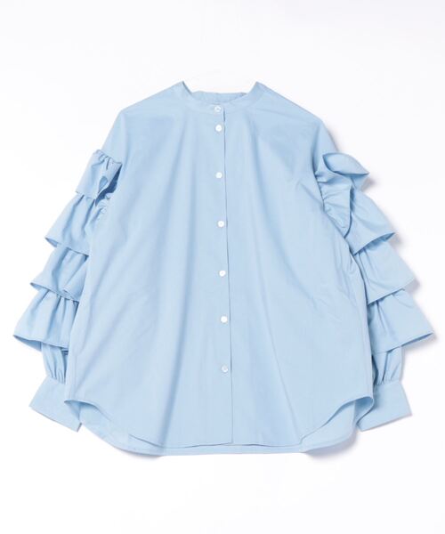 STYLEBLOCK（スタイルブロック）の「ブロードフリルスリーブブラウス（シャツ/ブラウス・レディース・ピンク/ブルー/ブラック/ホワイト・M）」の4枚目の写真