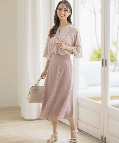 ANY SIS（エニィスィス）の「【接触冷感・吸水速乾・UVケア】エアリードレープスムース 七分袖 ブラウス（シャツ/ブラウス・レディース・ライトグリーン系/ネイビー系9/ホワイト系/ホワイト系1/ライトグレー系9/ブルー系・2）」の11枚目の写真