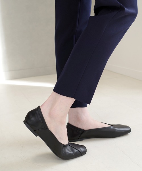 AmiAmi（アミアミ）の「スクエアトゥフォーマル携帯シューズ/収納ポーチ付きスリッパ（その他シューズ・レディース・グレー/ブラック・L/LL/M/S）」の7枚目の写真