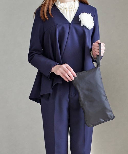 AmiAmi（アミアミ）の「スクエアトゥフォーマル携帯シューズ/収納ポーチ付きスリッパ（その他シューズ・レディース・グレー/ブラック・L/LL/M/S）」の10枚目の写真