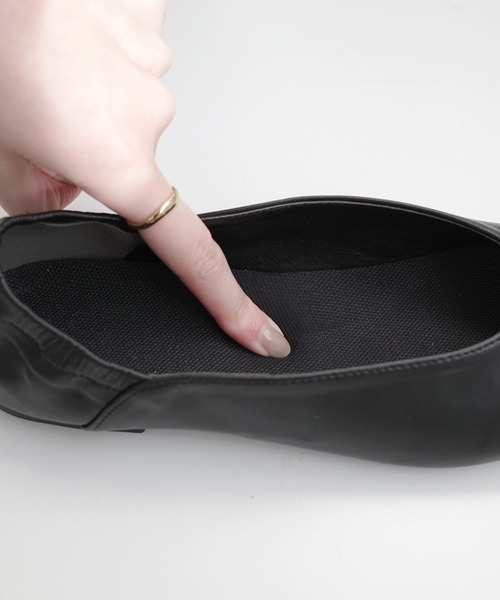 AmiAmi（アミアミ）の「スクエアトゥフォーマル携帯シューズ/収納ポーチ付きスリッパ（その他シューズ・レディース・グレー/ブラック・L/LL/M/S）」の21枚目の写真