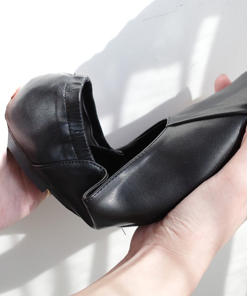 AmiAmi（アミアミ）の「スクエアトゥフォーマル携帯シューズ/収納ポーチ付きスリッパ（その他シューズ・レディース・グレー/ブラック・L/LL/M/S）」の20枚目の写真