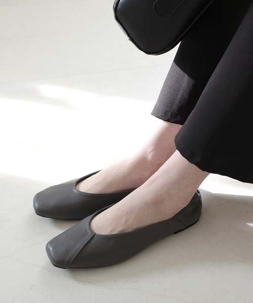 AmiAmi（アミアミ）の「スクエアトゥフォーマル携帯シューズ/収納ポーチ付きスリッパ（その他シューズ・レディース・グレー/ブラック・L/LL/M/S）」の22枚目の写真