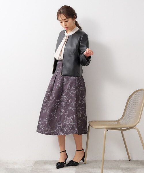 index(インデックス)の「◆≪S-LLsize≫ シンセティックレザーノーカラーブルゾン【ストレッチ/洗える】(ブルゾン・レディース・ブラック/ライトベージュ/ナチュラル・40/38/42/36)」の19枚目の写真