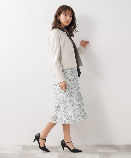 index(インデックス)の「◆≪S-LLsize≫ シンセティックレザーノーカラーブルゾン【ストレッチ/洗える】(ブルゾン・レディース・ブラック/ライトベージュ/ナチュラル・40/38/42/36)」の10枚目の写真