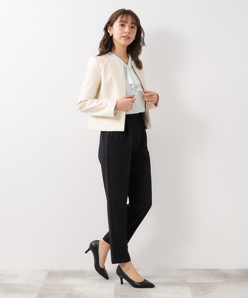 index(インデックス)の「◆≪S-LLsize≫ シンセティックレザーノーカラーブルゾン【ストレッチ/洗える】(ブルゾン・レディース・ブラック/ライトベージュ/ナチュラル・40/38/42/36)」の14枚目の写真