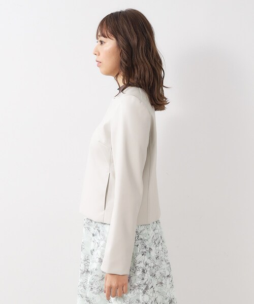 index(インデックス)の「◆≪S-LLsize≫ シンセティックレザーノーカラーブルゾン【ストレッチ/洗える】(ブルゾン・レディース・ブラック/ライトベージュ/ナチュラル・40/38/42/36)」の6枚目の写真