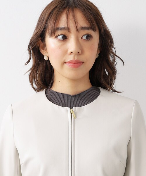 index(インデックス)の「◆≪S-LLsize≫ シンセティックレザーノーカラーブルゾン【ストレッチ/洗える】(ブルゾン・レディース・ブラック/ライトベージュ/ナチュラル・40/38/42/36)」の8枚目の写真