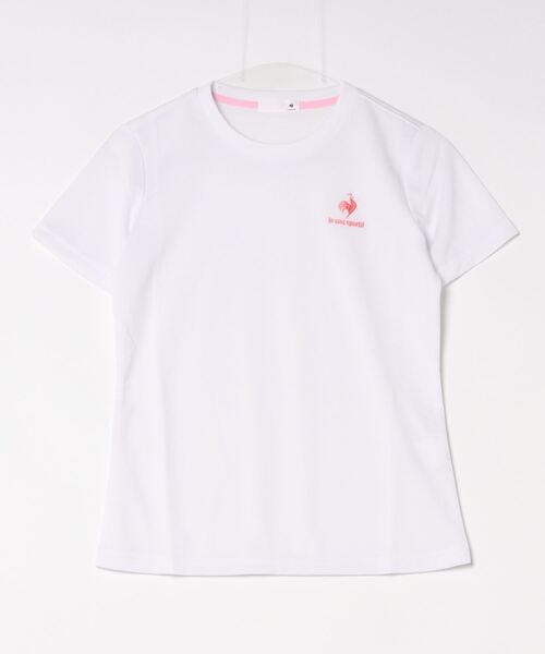 le coq sportif(ルコックスポルティフ)の「ルコックスポルティフ エコペットショートスリーブシャツ(Tシャツ/カットソー・レディース・サーモンピンク/ブラック/ホワイト/ネイビー・S/M/L/XL)」の2枚目の写真