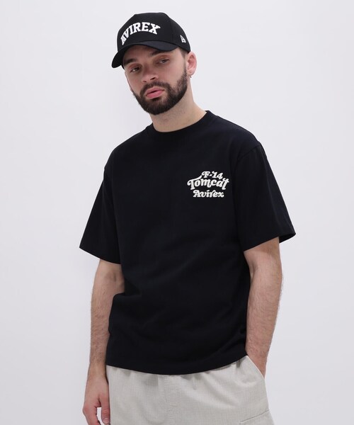 AVIREX（アヴィレックス）の「SAGARA TOM CAT T-SHIRT / サガラ トムキャットＴシャツ / AVIREX / アヴィレックス（Tシャツ/カットソー・メンズ・ネイビー/ブラック/ホワイト/ピンク・MEDIUM/LARGE/X-LARGE/XX-LARGE/L/M/2XL/XL）」の6枚目の写真