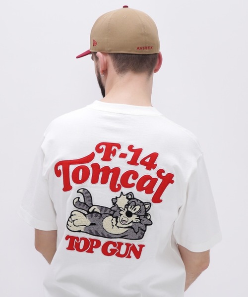 AVIREX（アヴィレックス）の「SAGARA TOM CAT T-SHIRT / サガラ トムキャットＴシャツ / AVIREX / アヴィレックス（Tシャツ/カットソー・メンズ・ネイビー/ブラック/ホワイト/ピンク・MEDIUM/LARGE/X-LARGE/XX-LARGE/L/M/2XL/XL）」の9枚目の写真
