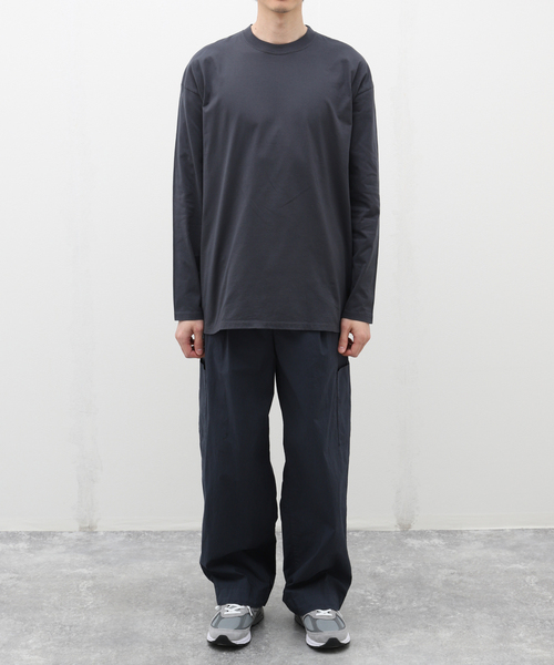 CALMER（カルメール）の「【CALMER / カルメール】別注 ナチュラルダイ ロング Tシャツ（Tシャツ/カットソー・メンズ・チャコールグレー/スカイブルー/ホワイト・MEDIUM/LARGE）」の4枚目の写真