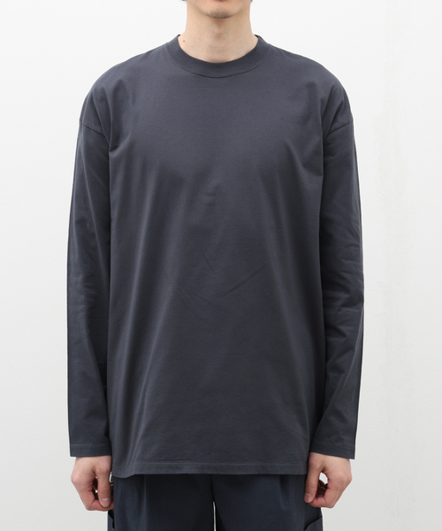 CALMER（カルメール）の「【CALMER / カルメール】別注 ナチュラルダイ ロング Tシャツ（Tシャツ/カットソー・メンズ・チャコールグレー/スカイブルー/ホワイト・MEDIUM/LARGE）」の5枚目の写真