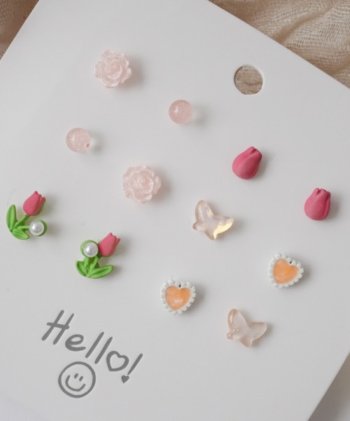 Port(ポート)の「6個セット ミニマム デザイン ピアス(ピアス(両耳用)・レディース・ピンク/ブルー系その他/パープル/ピンク系その他/ブルー・FREE)」の4枚目の写真