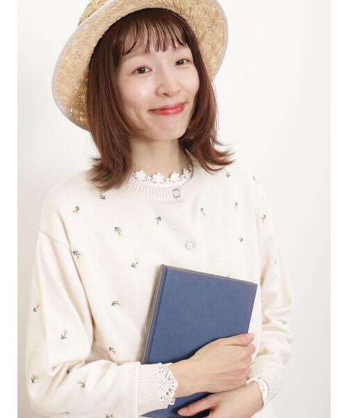 Samansa Mos2（サマンサ モスモス）の「花柄刺繍リングドットボタン