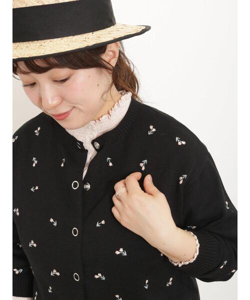 Samansa Mos2（サマンサ モスモス）の「花柄刺繍リングドットボタンカーディガン（カーディガン/ボレロ・レディース・ブルー/ブラック/ミント/キナリ・F）」の15枚目の写真