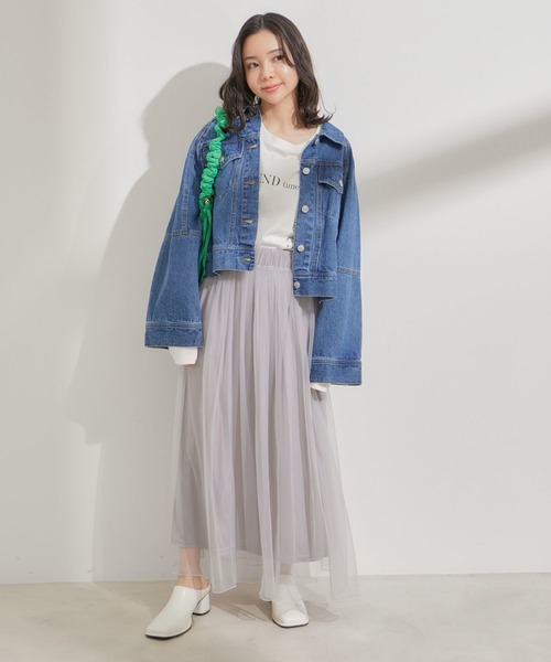 VIS（ビス）の「【2WAY】チュールロングスカート（スカート・レディース・グレー/ブラック・FREE）」の10枚目の写真