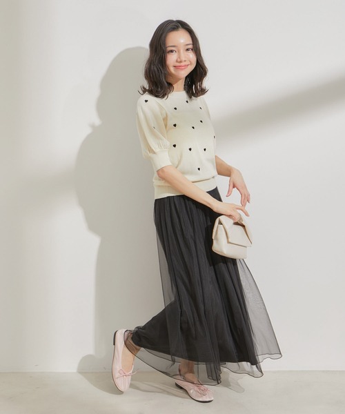 VIS（ビス）の「【2WAY】チュールロングスカート（スカート・レディース・グレー/ブラック・FREE）」の6枚目の写真