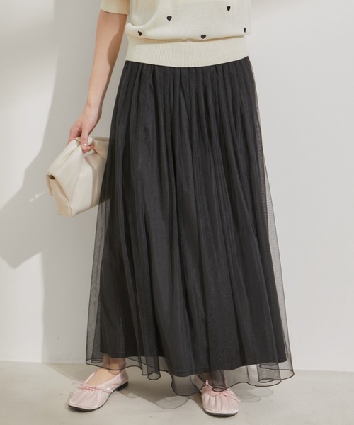 VIS（ビス）の「【2WAY】チュールロングスカート（スカート・レディース・グレー/ブラック・FREE）」の8枚目の写真