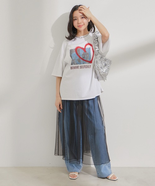 VIS（ビス）の「【2WAY】チュールロングスカート（スカート・レディース・グレー/ブラック・FREE）」の3枚目の写真