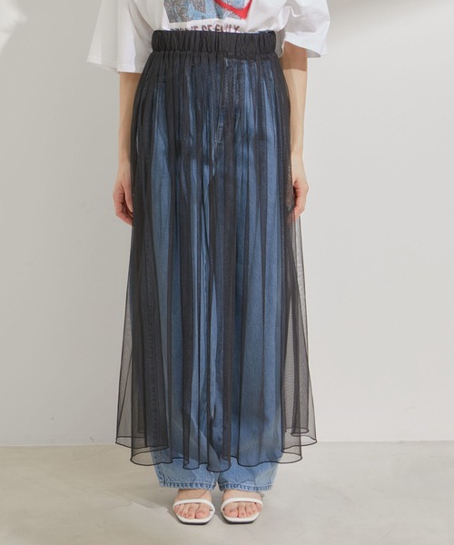 VIS（ビス）の「【2WAY】チュールロングスカート（スカート・レディース・グレー/ブラック・FREE）」の13枚目の写真