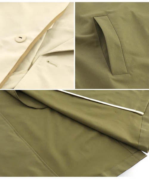 Settimissimo（セッティミッシモ）の「エステルニット切替 デザイン トレンチコート サイドスリット（トレンチコート・レディース・グレイッシュベージュ/カーキ・FREE）」の13枚目の写真