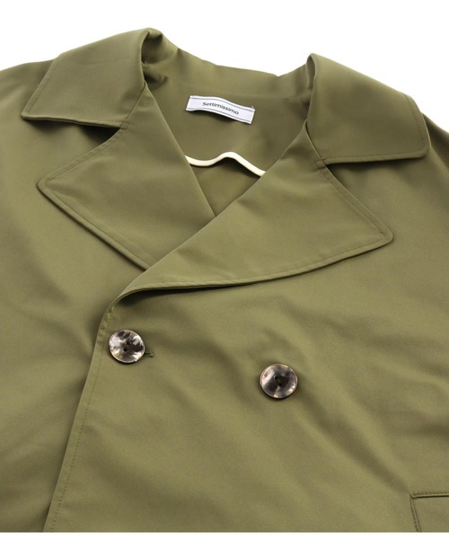 Settimissimo（セッティミッシモ）の「エステルニット切替 デザイン トレンチコート サイドスリット（トレンチコート・レディース・グレイッシュベージュ/カーキ・FREE）」の15枚目の写真