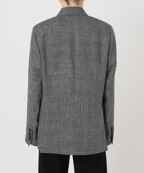 リネンミックスチェックドジャケット（テーラードジャケット