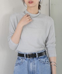 【SETUP7】 ラメシアートップス glitter sheer high neck tops