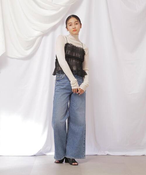 JILL by JILL STUART（ジルバイジルスチュアート）の「BACKリボンスモッキングキャミ（キャミソール・レディース・ブラック/ホワイト系その他2・FREE）」の22枚目の写真