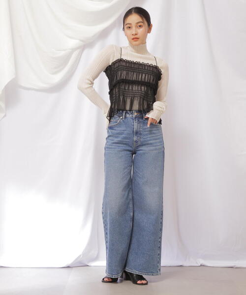 JILL by JILL STUART（ジルバイジルスチュアート）の「BACKリボンスモッキングキャミ（キャミソール・レディース・ブラック/ホワイト系その他2・FREE）」の20枚目の写真