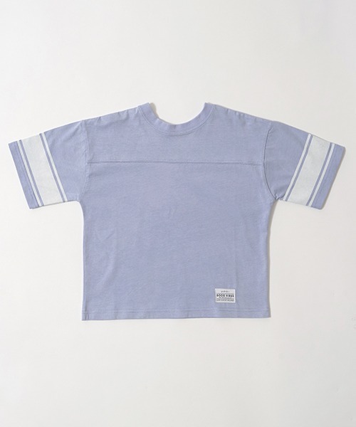 b・ROOM（ビールーム）の「【接触冷感】【どちらが前でもOK!】袖ラインプリント半袖Tシャツ（Tシャツ/カットソー・キッズ・オフホワイト/グレイッシュブルー/ライム/シルバーグレー/オレンジ・100cm/110cm/120cm/130cm/140cm/150cm）」の13枚目の写真