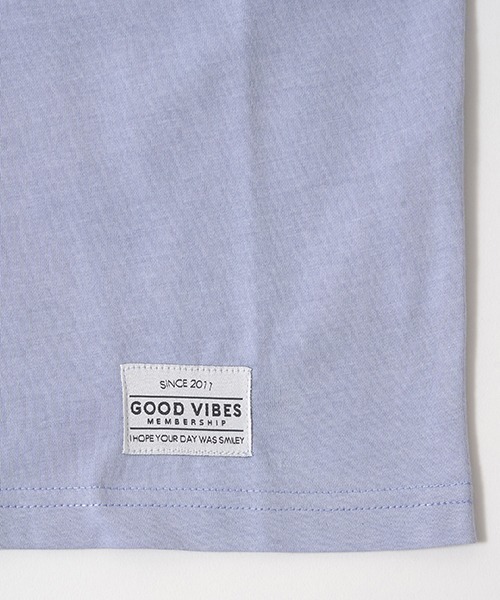 b・ROOM（ビールーム）の「【接触冷感】【どちらが前でもOK!】袖ラインプリント半袖Tシャツ（Tシャツ/カットソー・キッズ・オフホワイト/グレイッシュブルー/ライム/シルバーグレー/オレンジ・100cm/110cm/120cm/130cm/140cm/150cm）」の7枚目の写真