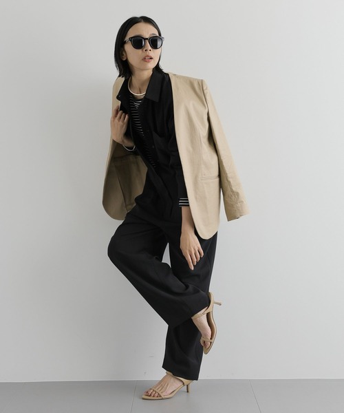 BARNYARDSTORM（バンヤードストーム）の「BARNYARDSTORM / Wストラップミュール（スリッポン・レディース・ブラック/ベージュ・36/37/38）」の8枚目の写真